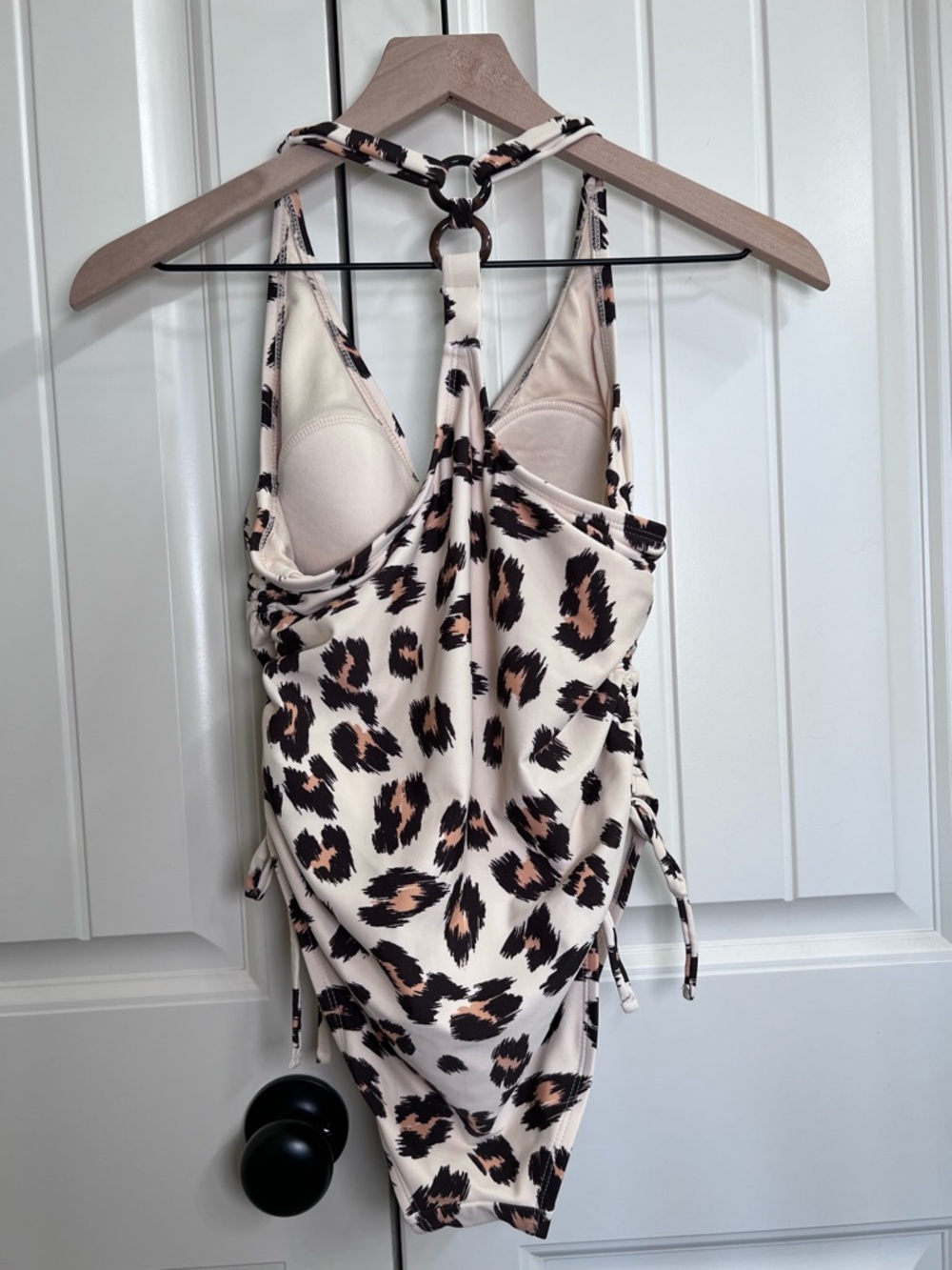 Kona Sol Womens Leopard One Piece Swimsuit in Cream/Brown, Size S - Picture 8 of 12